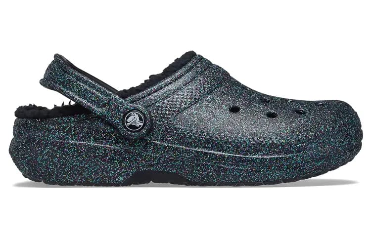 Crocs Classic Glitter Black Lined Qadın Sabosu