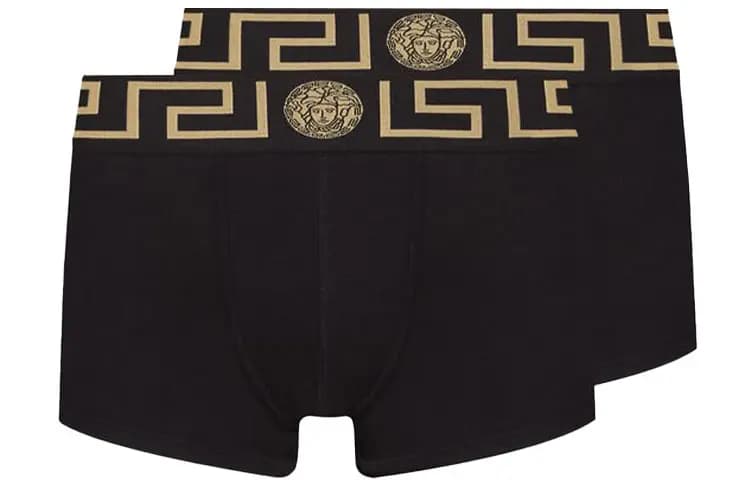 VERSACE Greca Border Kişi Boxer Şortu 2-li Dəst Qara