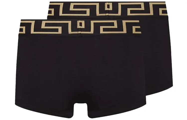 VERSACE Greca Border Kişi Boxer Şortu 2-li Dəst Qara 2