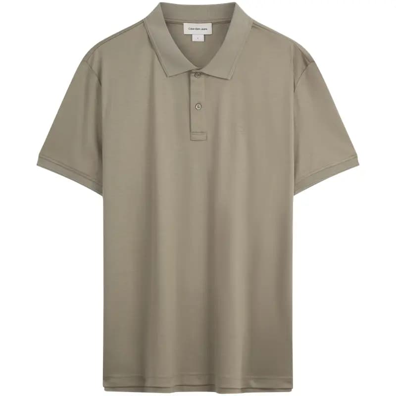 CALVIN KLEIN Business Casual Solid Color Letter Pullover Cotton Short Sleeve Polo Shirt Men's 9