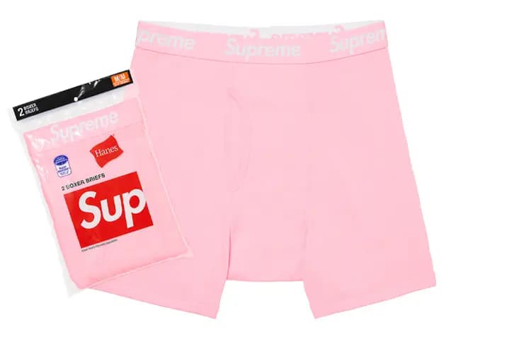 Supreme Hanes Boxer Briefs 2-li Çəhrayı