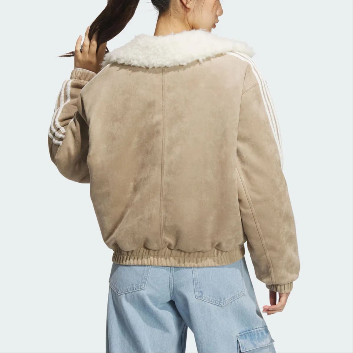 adidas originals RETRO RS W Year of the Snake Limited Comfort Striped Warm Loose Sports Puffer Jacket Women's Shadow Khaki Brown 3