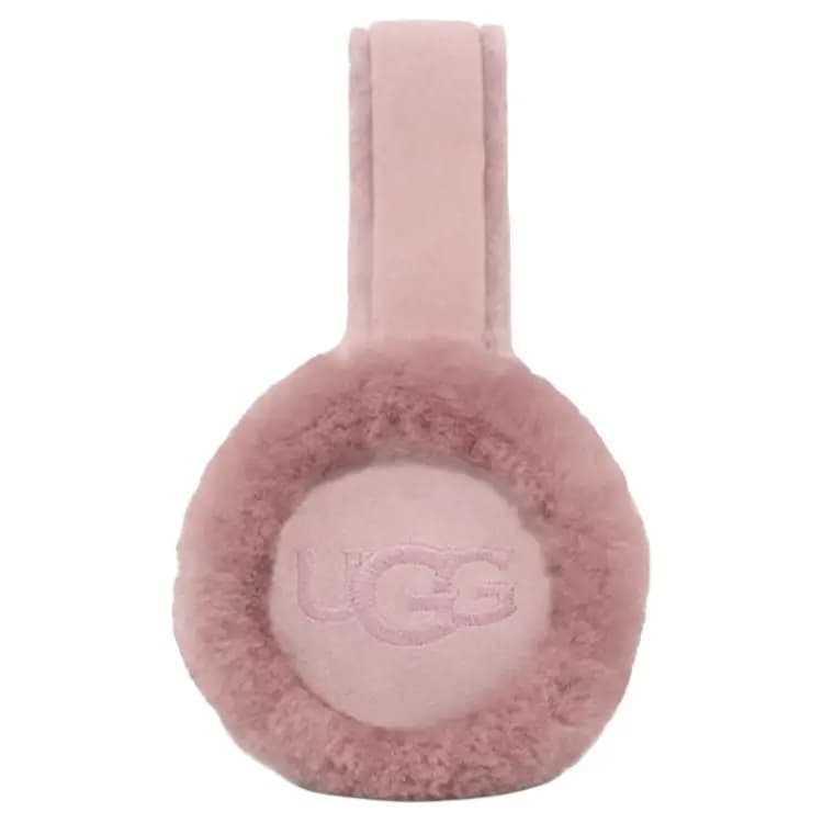UGG Logo Embroidery Shearling Ear Muffs Women's Dusty Rose 2