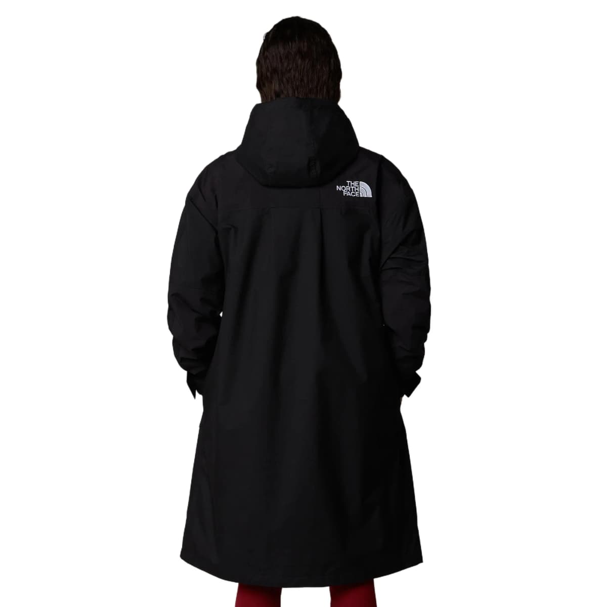 THE NORTH FACE Solid Color Letter Hooded Mid-Length Long Sleeve Parka Coat Women's Black 3
