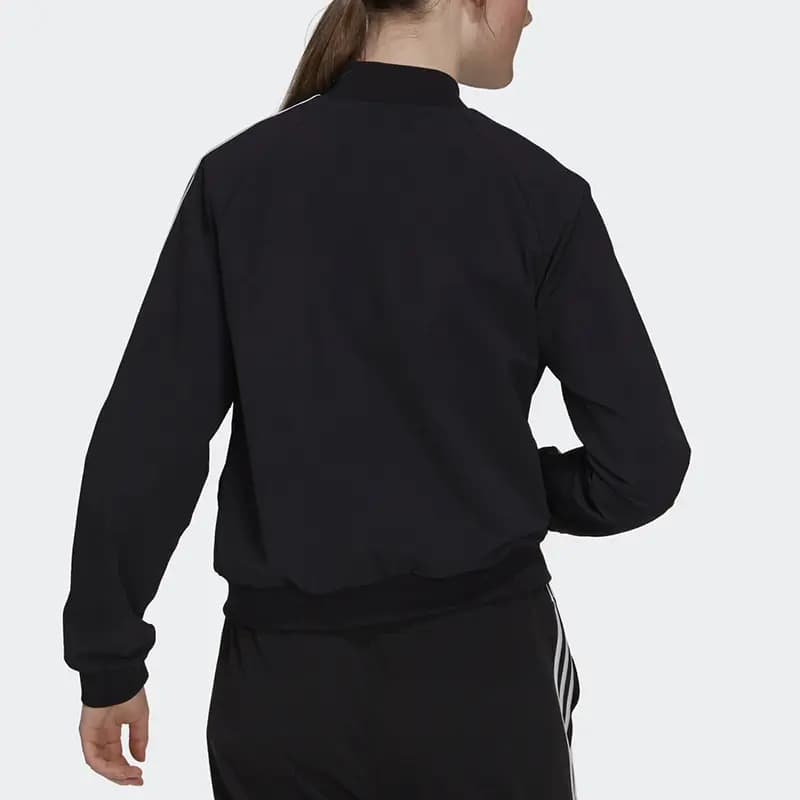 adidas Stripe Panel Sports Training Long Sleeve Jacket Women's Black 3