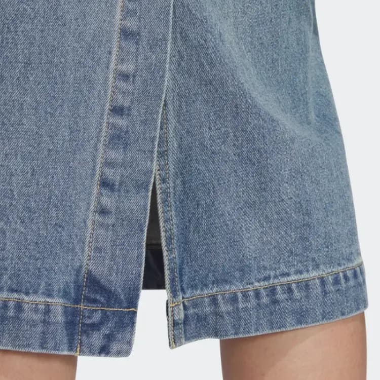 Adidas Originals Denim Long Skirts Women's Light Blue 5