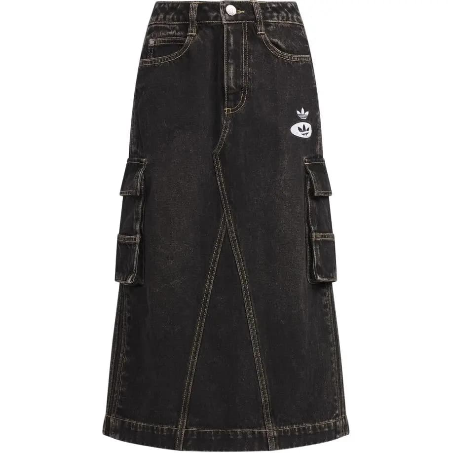 Adidas Originals Denim Qadın Uzun Ətəyi Qara