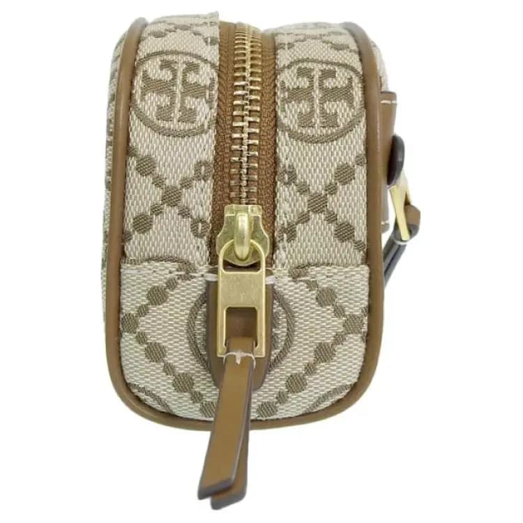 TORY BURCH T Monogram Qadın Kosmetika Çantası Qəhvəyi 4