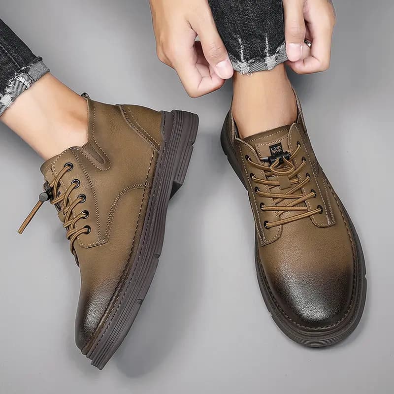 Mulinsen Classic Retro Thick Sole Wear-Resistant Outdoor Daily Commute Soft Sole Comfortable British Style Martin Simple Versatile Sport Work Boots Men's 6