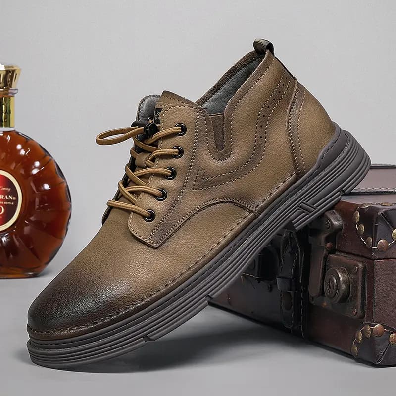Mulinsen Classic Retro Thick Sole Wear-Resistant Outdoor Daily Commute Soft Sole Comfortable British Style Martin Simple Versatile Sport Work Boots Men's 4