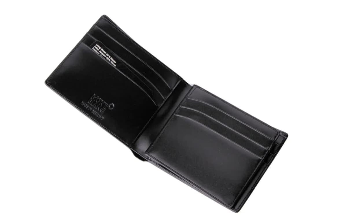 MONTBLANC Meisterstück Series Cowhide Vertical 12-Slot Cowhide Wallet Card Holder Coin Purse Men's Black 4