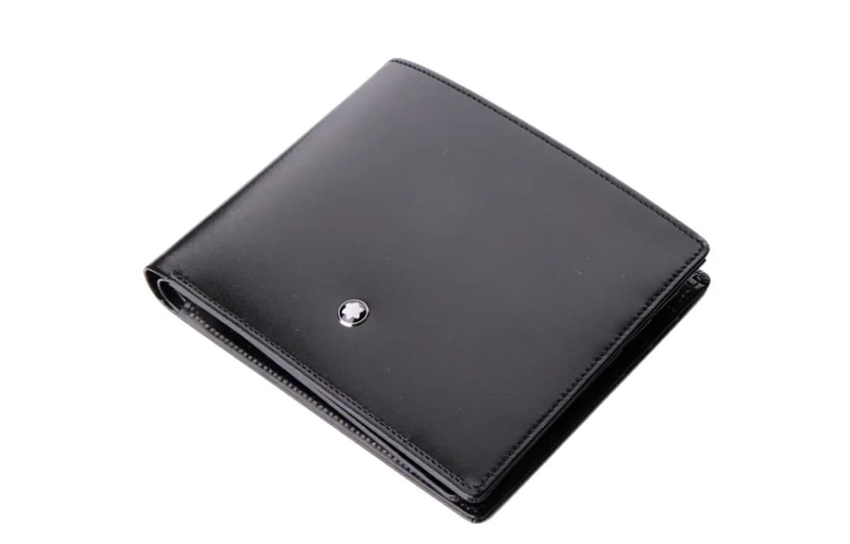 MONTBLANC Meisterstück Series Cowhide Vertical 12-Slot Cowhide Wallet Card Holder Coin Purse Men's Black 2