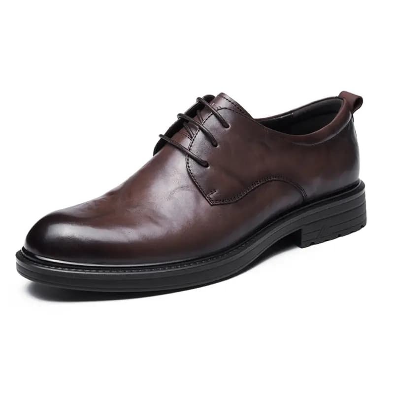 AOKANG British Style Business Fashion Wrinkle Groom Wedding Shoes Dress Leather Shoes Men's 8
