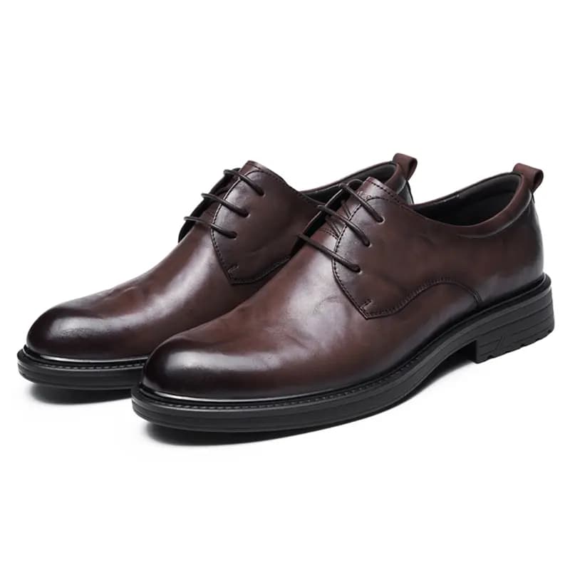 AOKANG British Style Business Fashion Wrinkle Groom Wedding Shoes Dress Leather Shoes Men's 9