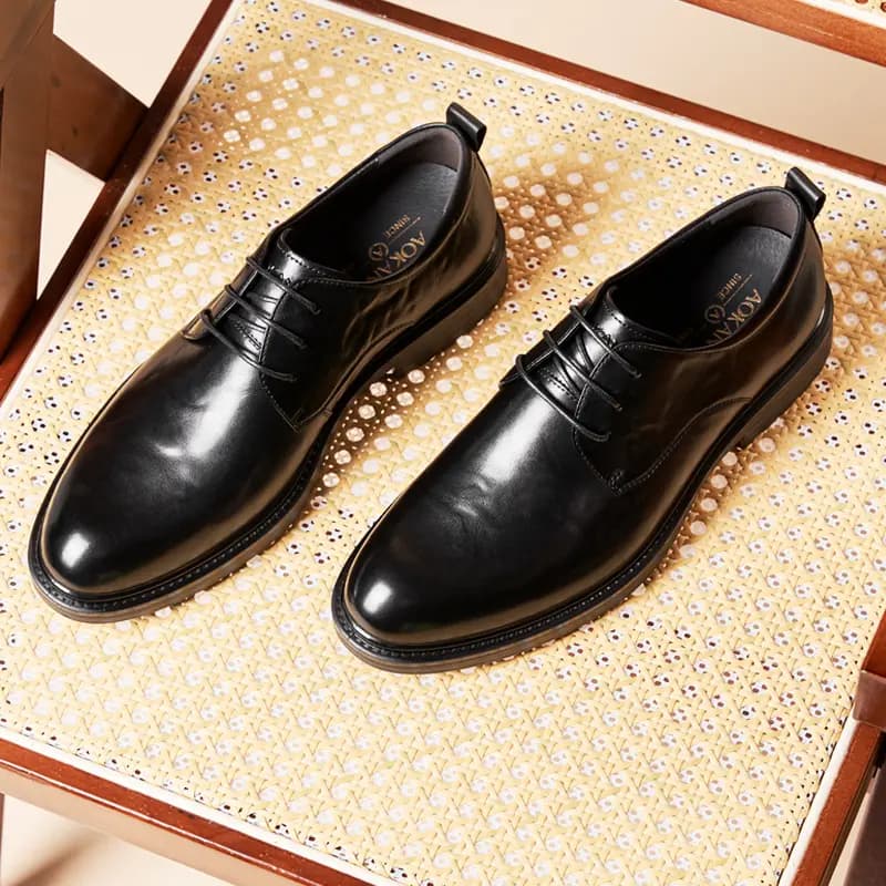 AOKANG British Style Business Fashion Wrinkle Groom Wedding Shoes Dress Leather Shoes Men's 7