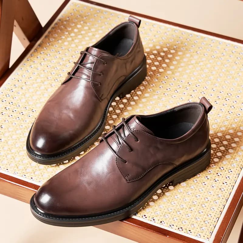 AOKANG British Style Business Fashion Wrinkle Groom Wedding Shoes Dress Leather Shoes Men's 12