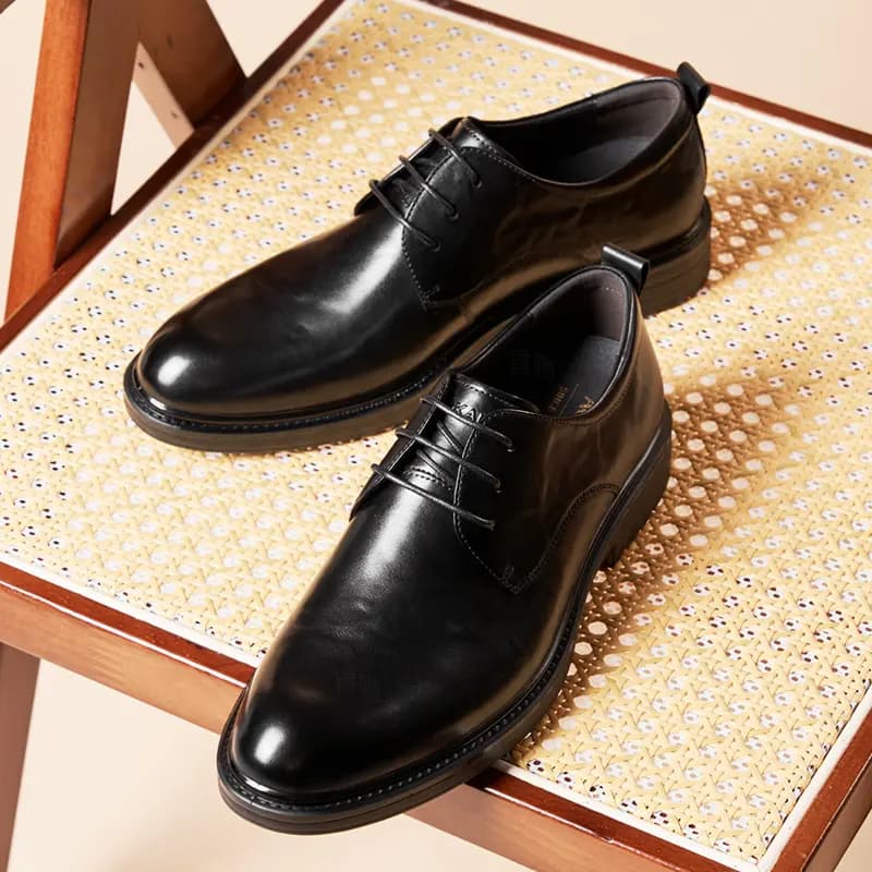 AOKANG British Style Business Fashion Wrinkle Groom Wedding Shoes Dress Leather Shoes Men's 6