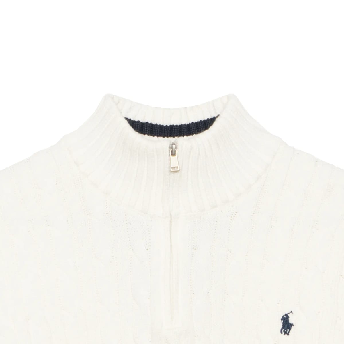 Polo Ralph Lauren Cable Knit Yarım Fermuarlı Sviter Uşaq Ağ 6