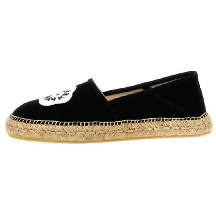 KENZO Cotton Round Toe Slip-On Espadrilles Women's Black