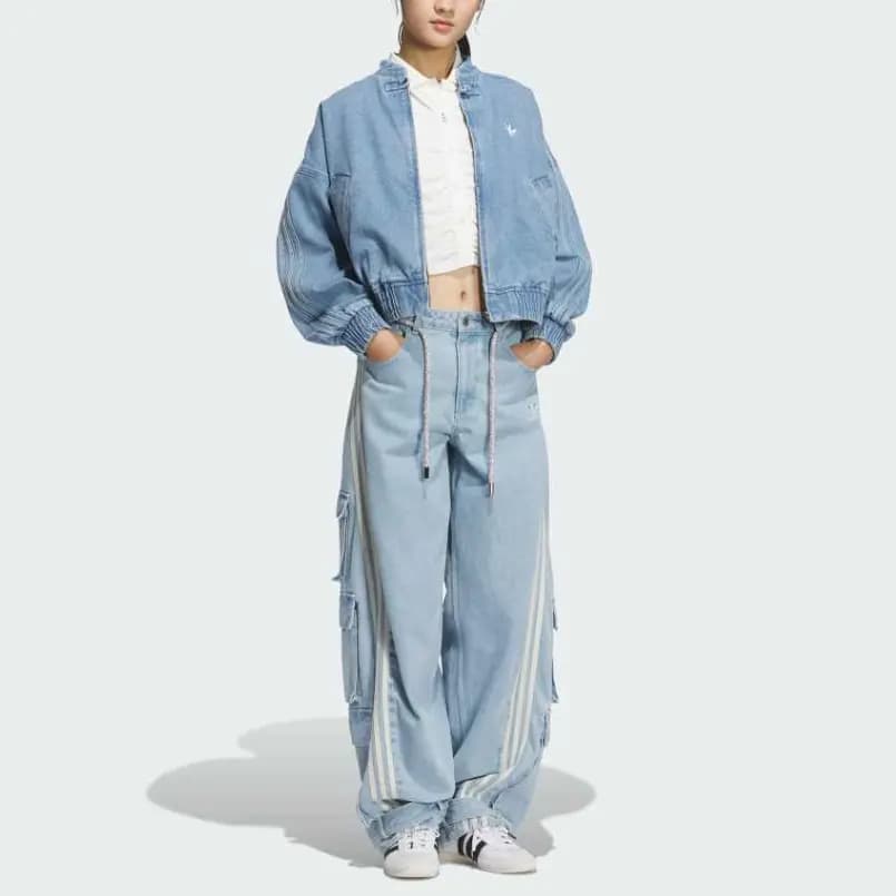 adidas originals Year of the Snake Logo Denim Jacket Women's Light Blue 3