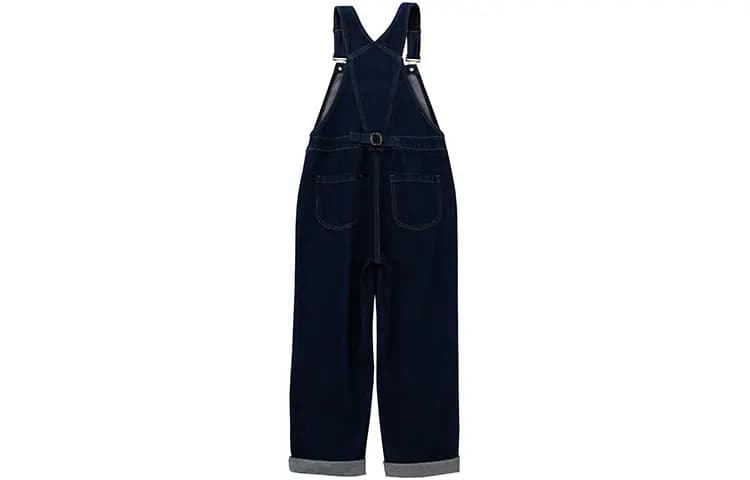 SOON FLOWER Classic Denim Overalls Women's Dark Blue 2
