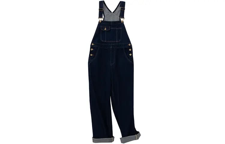 SOON FLOWER Denim Qadın Kombinezonu Tünd Mavi