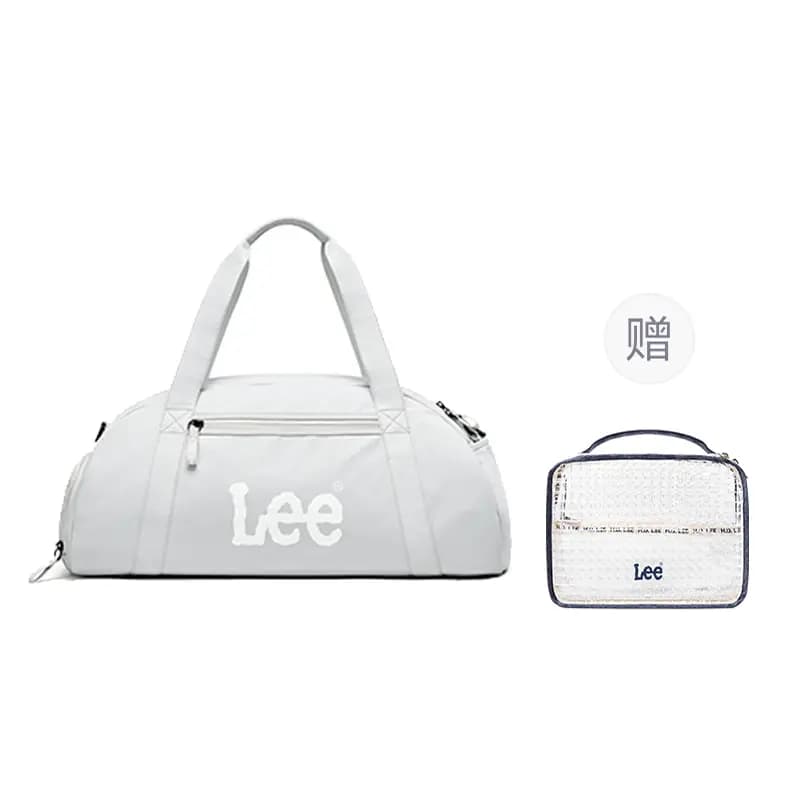 Lee 40L Trendy Fashion Simple Versatile Large Capacity Duffel Bag Travel Crossbody Bag Casual Swim Sports Gym Bag Separate Shoe Compartment Wet-Dry Separation Fabric Travel Bag Unisex Light Grey 12