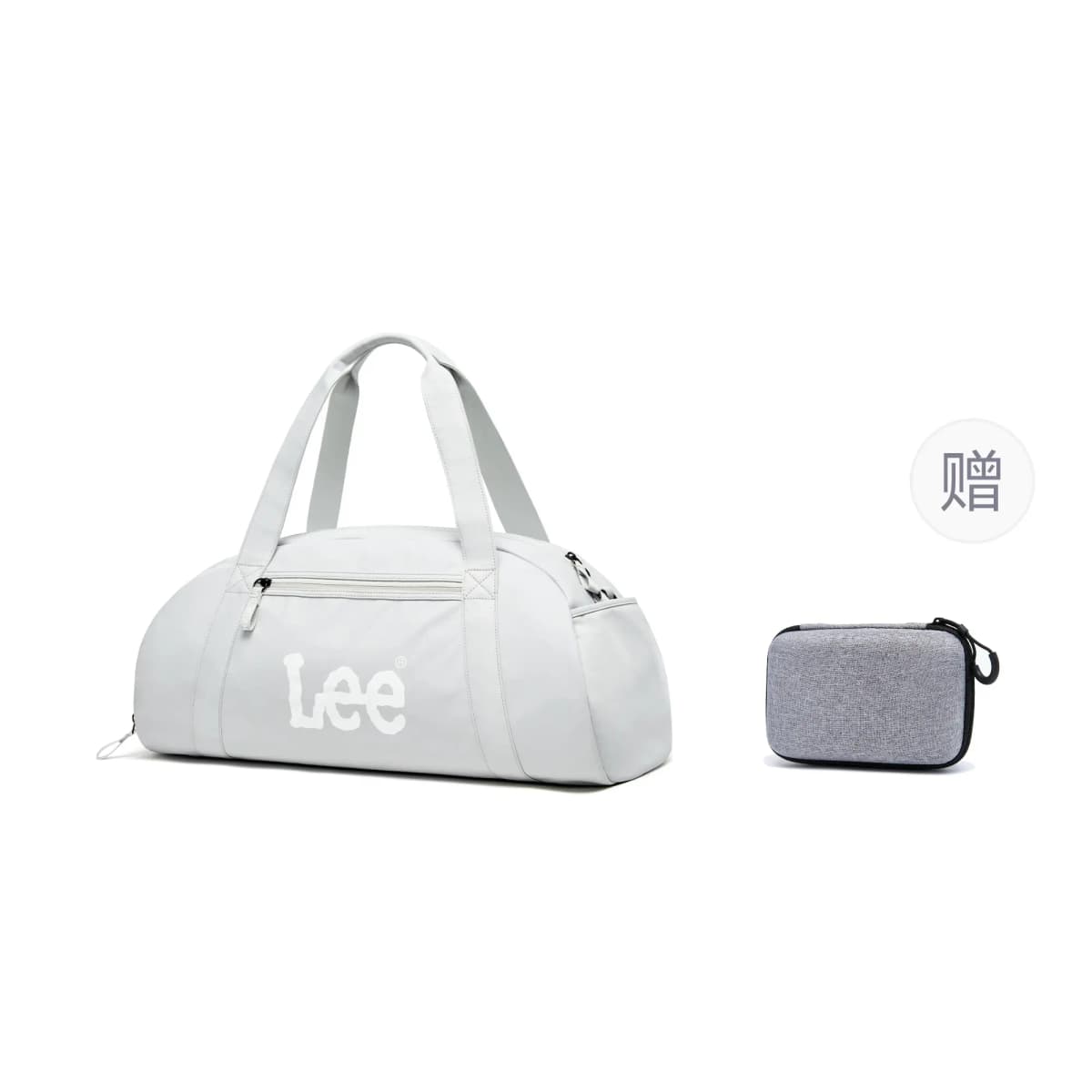 Lee 40L Trendy Fashion Simple Versatile Large Capacity Duffel Bag Travel Crossbody Bag Casual Swim Sports Gym Bag Separate Shoe Compartment Wet-Dry Separation Fabric Travel Bag Unisex Light Grey 14