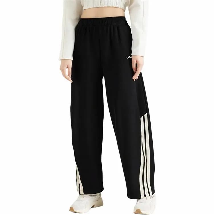 adidas Fashion Versatile Outdoor Casual Knit Sweatpants Unisex Black 3