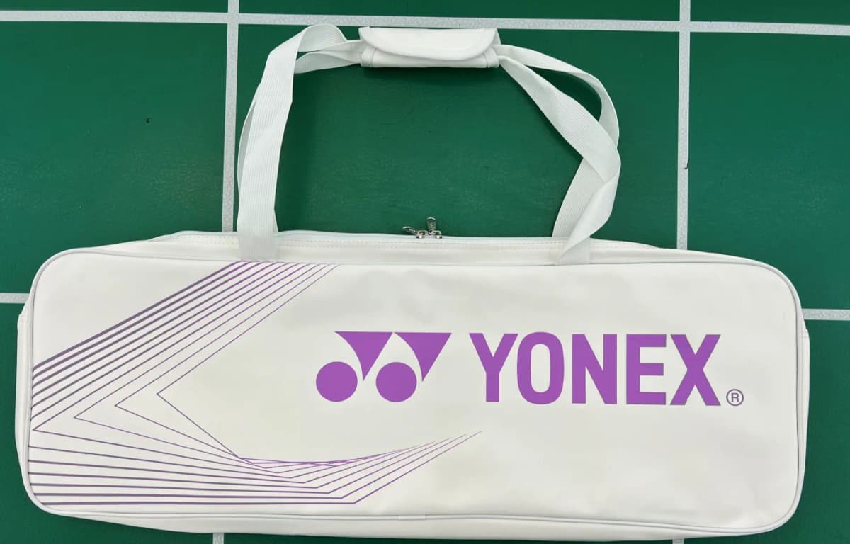 Yonex Lightweight Sturdy Minimalist Gym Bag Regular Unisex White/Lavender 4