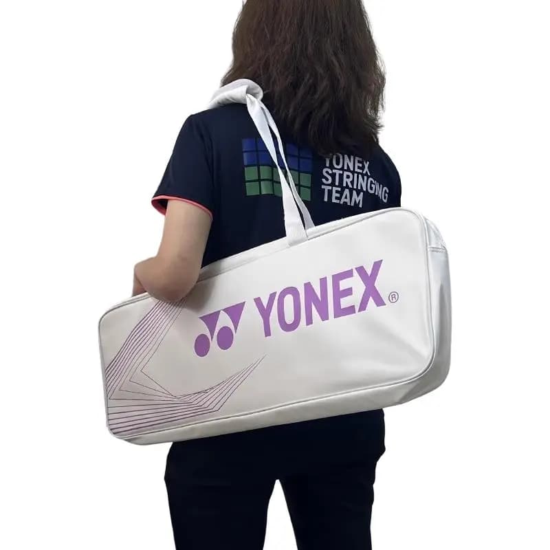 Yonex Lightweight Sturdy Minimalist Gym Bag Regular Unisex White/Lavender 3