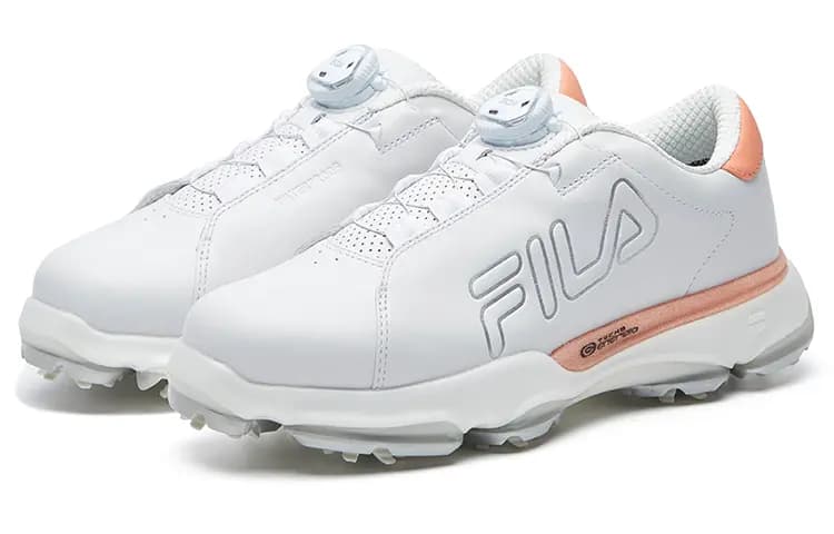 FILA Heritage-FHT Cushioning Anti-Slip And Wear-Resistant Low-Top Golf Shoes Women's White Orange 2