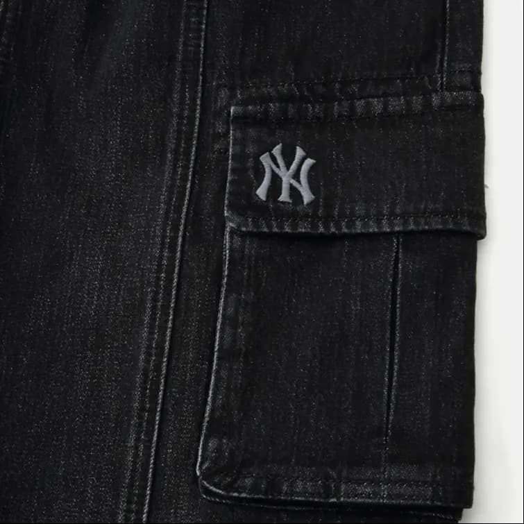MLB New York Yankees Fashion Comfortable Versatile Retro Denim Long Skirt Women's Black 7
