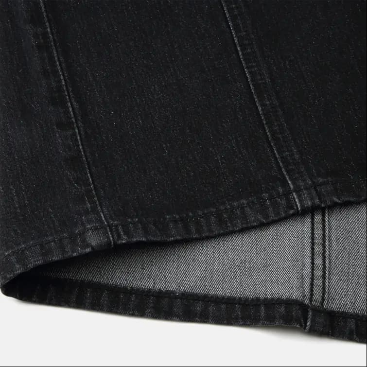 MLB New York Yankees Fashion Comfortable Versatile Retro Denim Long Skirt Women's Black 5