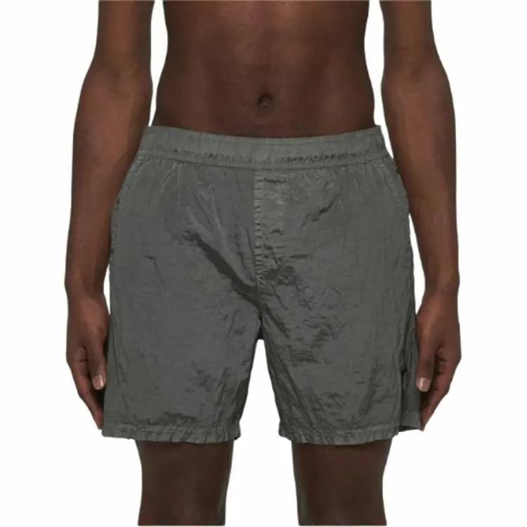 STONE ISLAND Logo徽标 Flat Front Swim Trunks Men's Olive Green 2