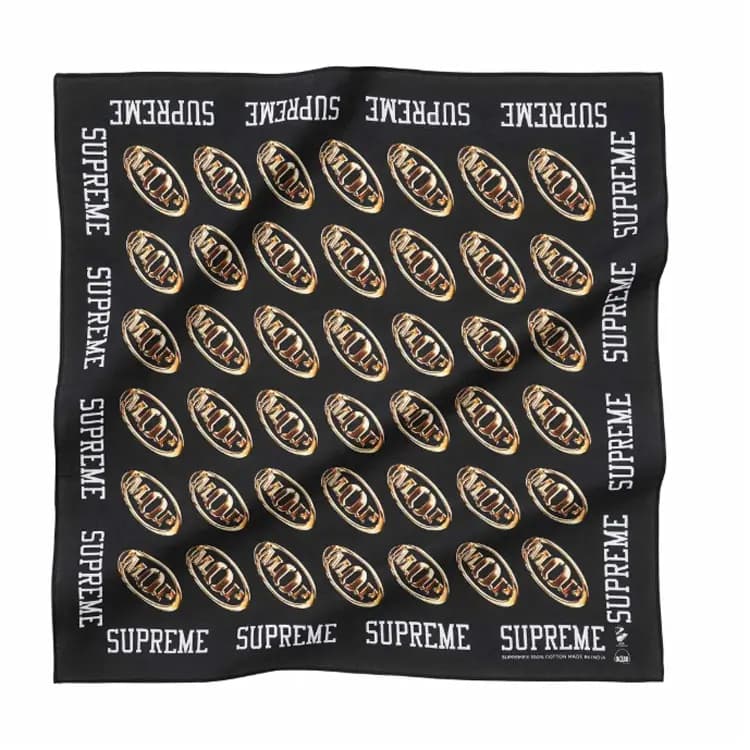 Supreme FW24 WEEK 19 M.O.P. BANDANA Unisex Qara/Yaşıl/Ağ 2