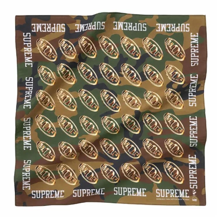 Supreme FW24 WEEK 19 M.O.P. BANDANA Unisex Qara/Yaşıl/Ağ 3