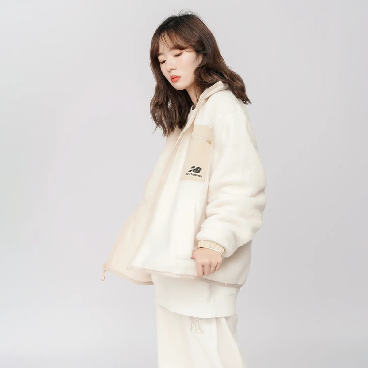 New Balance Velvet Jackets Women's Beige 5