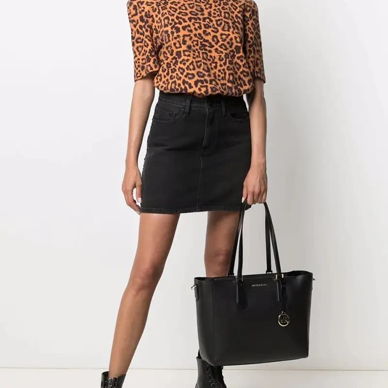 MICHAEL KORS Kimberly Dəri Çanta Qadın Qara 5