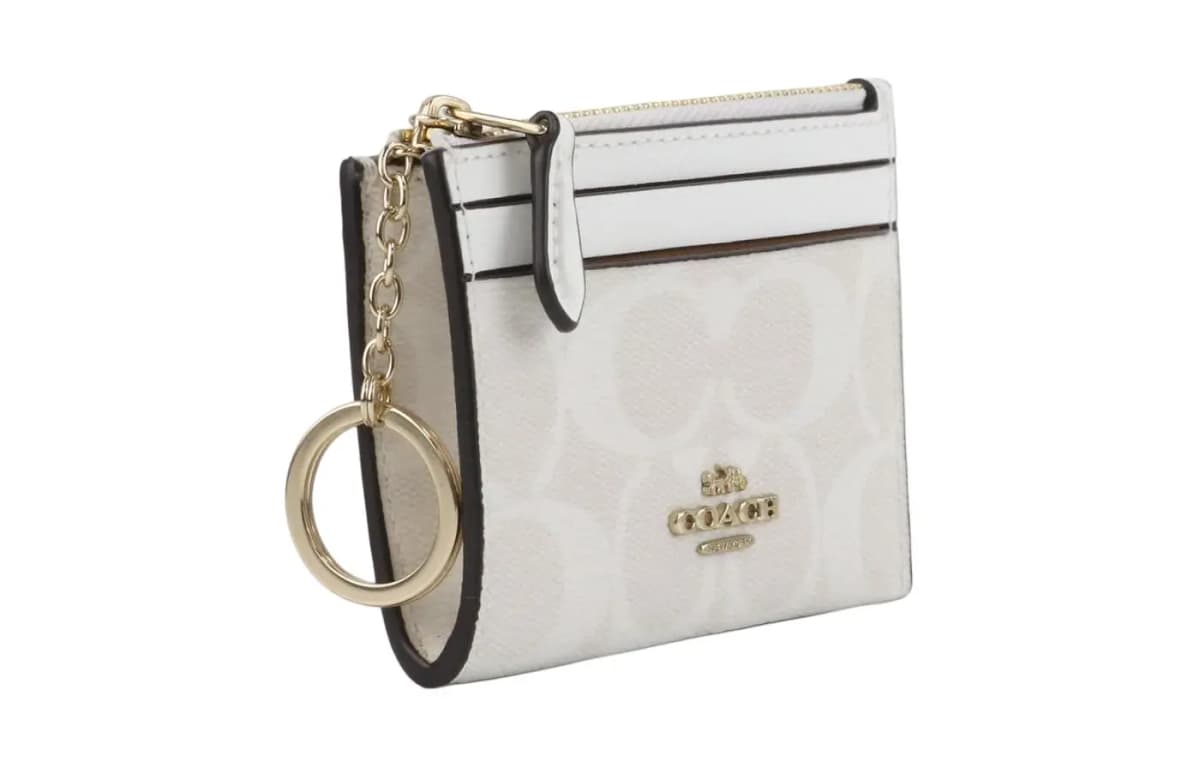 COACH Mini Id Skinny Dəri Kartlıq Qadın Ağ 5