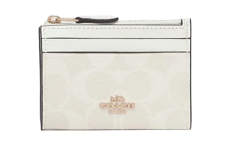 COACH Mini Id Skinny Dəri Kartlıq Qadın Ağ