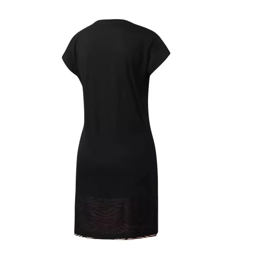 adidas neo Sportstyle Series Breathable Casual Letter Print Short Sleeve Dress Women's Black 2