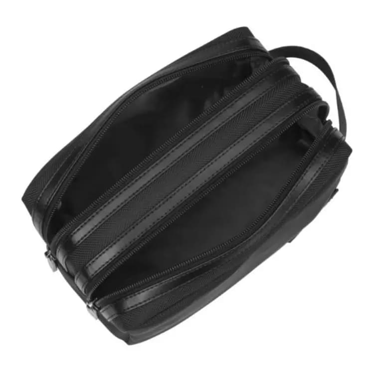 SAMSONITE Zipper Closure Brand Logo Fabric Toiletry Bag Unisex Black 3