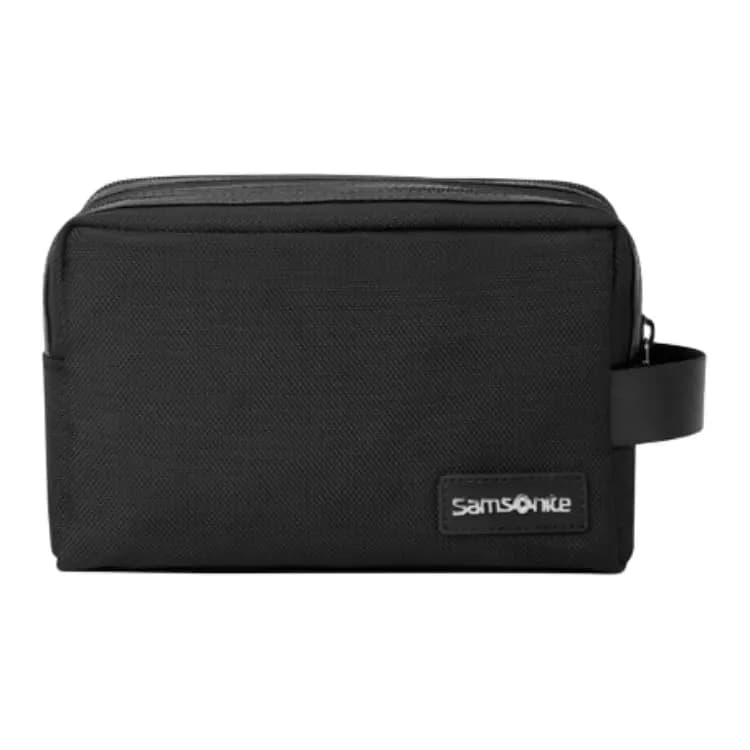 SAMSONITE Zipper Closure Brand Logo Fabric Toiletry Bag Unisex Black