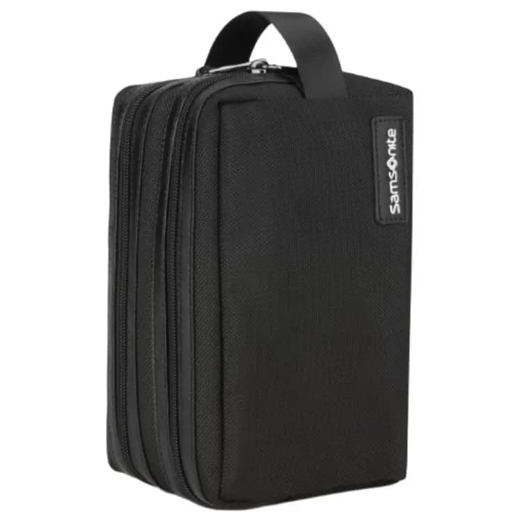 SAMSONITE Zipper Closure Brand Logo Fabric Toiletry Bag Unisex Black 2