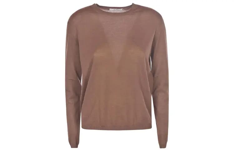 MaxMara Crew Neck Qadın Sviter Qəhvəyi