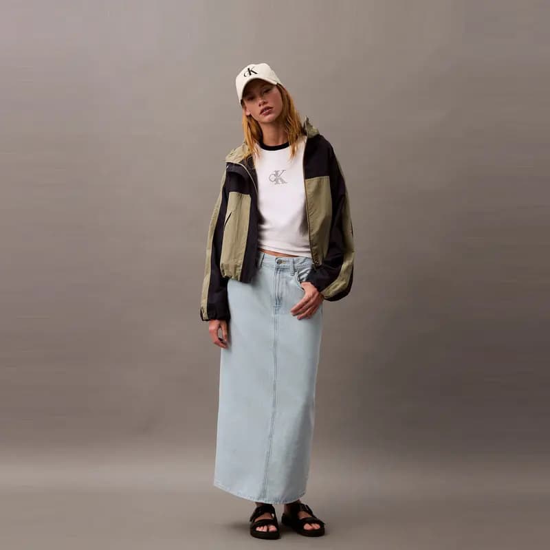 CALVIN KLEIN Denim Qadın Uzun Ətək Açıq Mavi 6