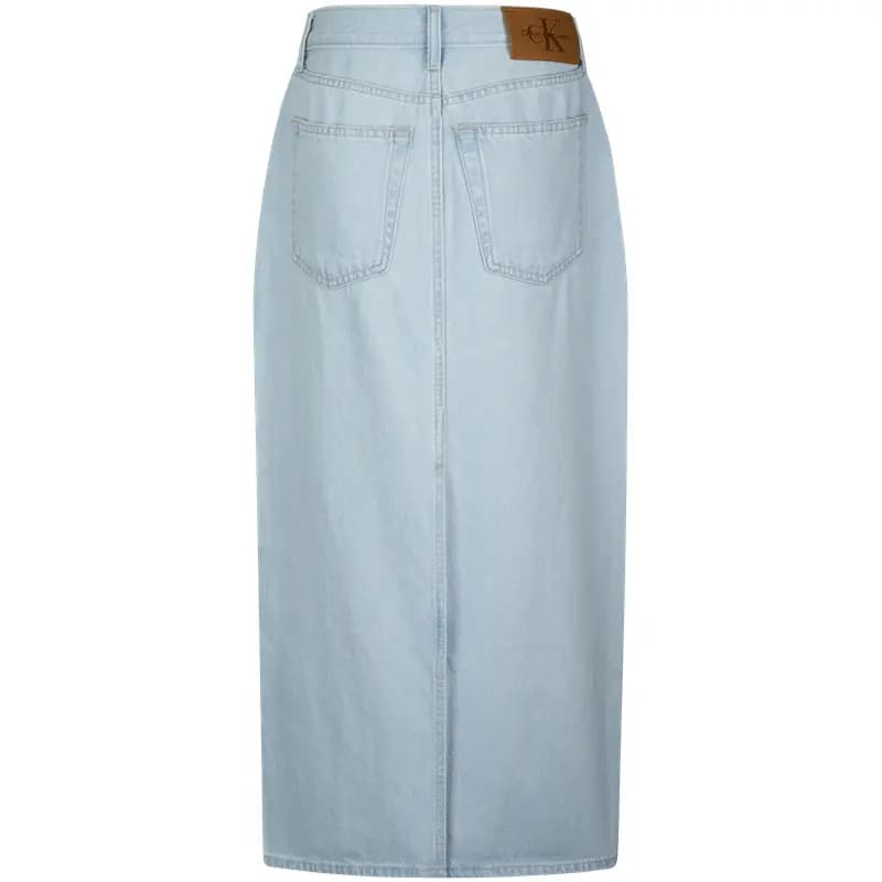 CALVIN KLEIN Denim Qadın Uzun Ətək Açıq Mavi 2