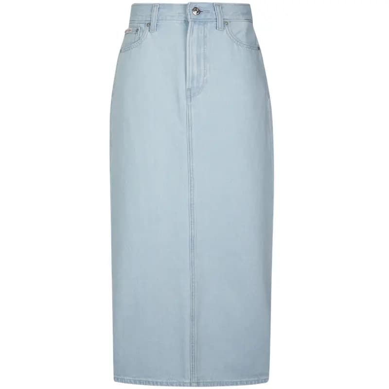 CALVIN KLEIN Denim Qadın Uzun Ətək Açıq Mavi