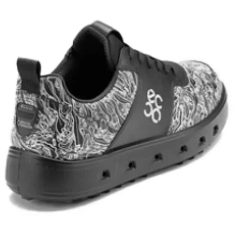 ECCO Street 720 Series Leather Comfortable Simple Low-Top Golf Shoes Men's Black 4
